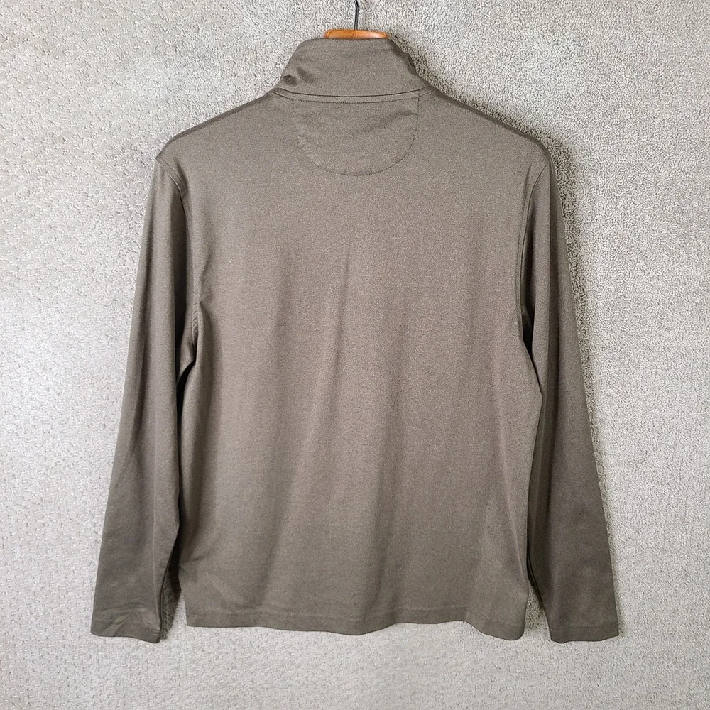 Age of Wisdom Pullover Mens S Brown Quarter‎ 1/4 Zip Sweater Lightweight Stretch